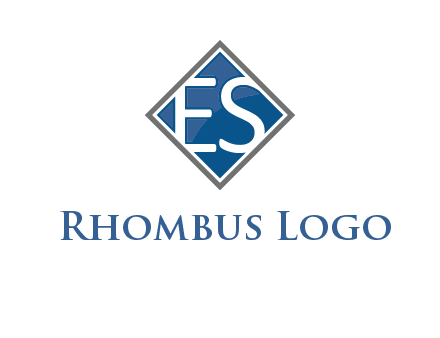 Letters ES are in rhombus shape logo