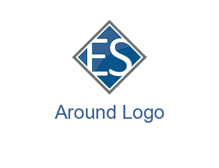 Letters ES are in rhombus shape logo