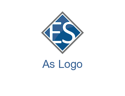 Letters ES are in rhombus shape logo