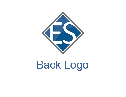 Letters ES are in rhombus shape logo