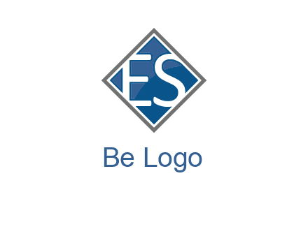 Letters ES are in rhombus shape logo