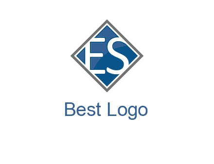 Letters ES are in rhombus shape logo
