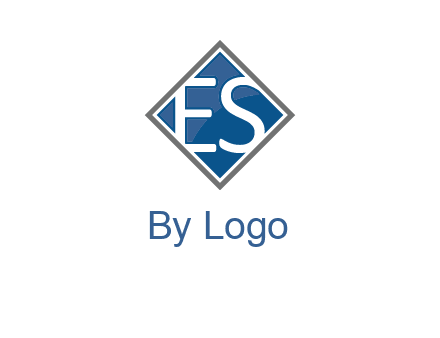 Letters ES are in rhombus shape logo