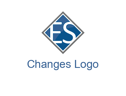 Letters ES are in rhombus shape logo
