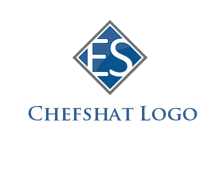 Letters ES are in rhombus shape logo