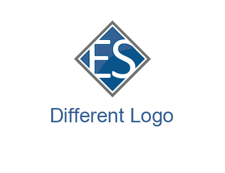 Letters ES are in rhombus shape logo