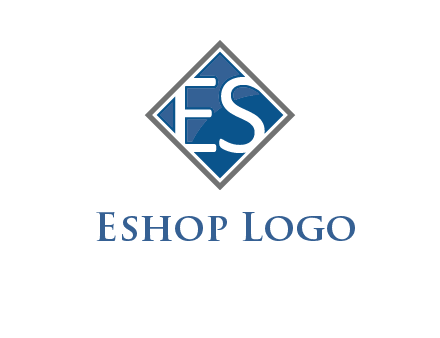 Letters ES are in rhombus shape logo