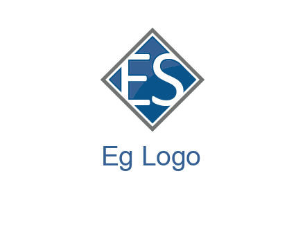 Letters ES are in rhombus shape logo