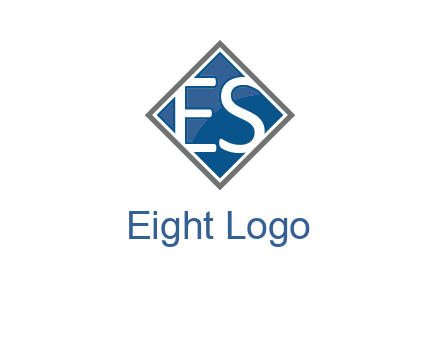 Letters ES are in rhombus shape logo