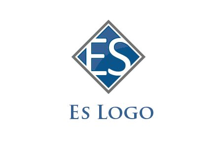 Letters ES are in rhombus shape logo