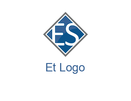 Letters ES are in rhombus shape logo