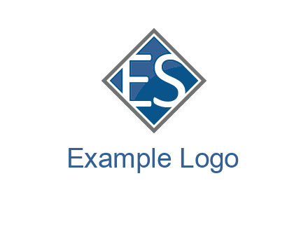 Letters ES are in rhombus shape logo