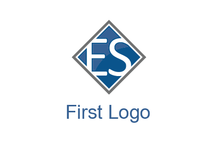 Letters ES are in rhombus shape logo