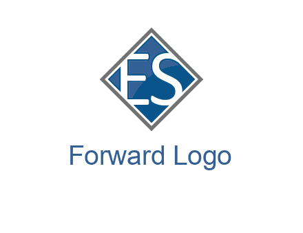 Letters ES are in rhombus shape logo