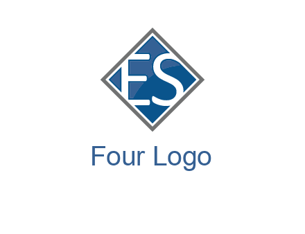 Letters ES are in rhombus shape logo