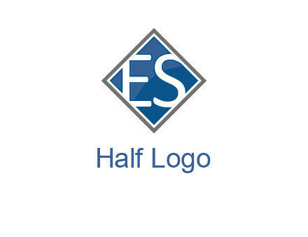 Letters ES are in rhombus shape logo