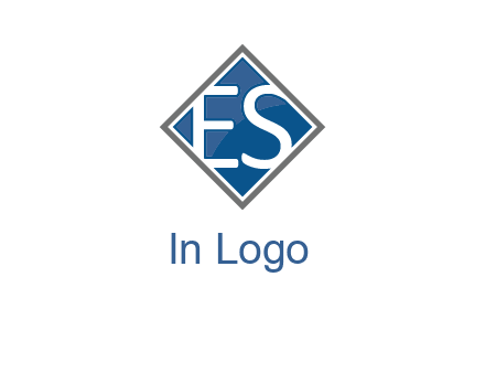 Letters ES are in rhombus shape logo