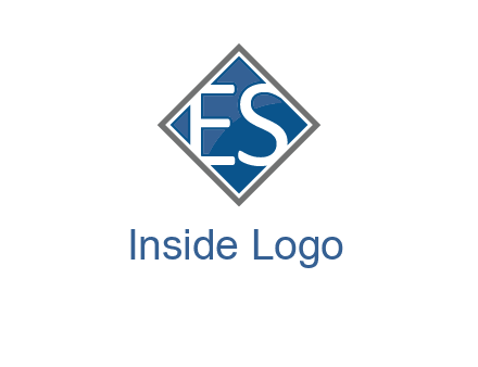 Letters ES are in rhombus shape logo