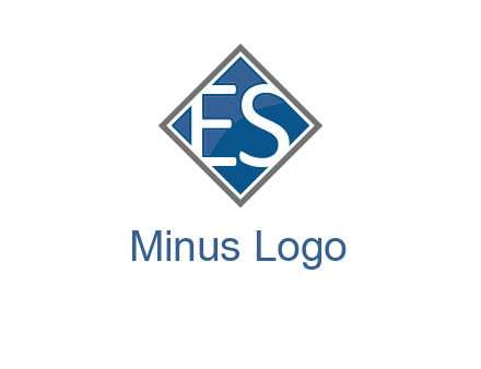 Letters ES are in rhombus shape logo