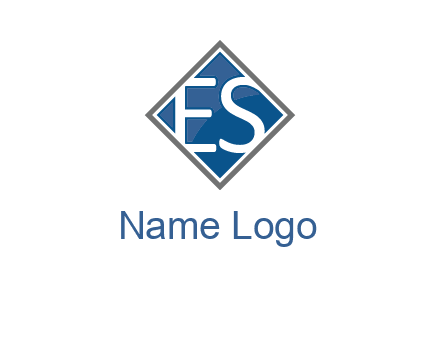 Letters ES are in rhombus shape logo