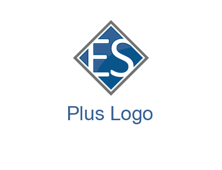 Letters ES are in rhombus shape logo