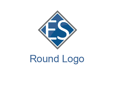 Letters ES are in rhombus shape logo