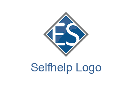 Letters ES are in rhombus shape logo
