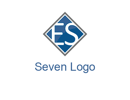 Letters ES are in rhombus shape logo