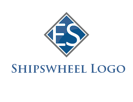 Letters ES are in rhombus shape logo