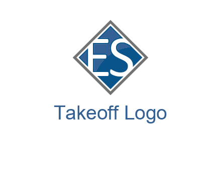 Letters ES are in rhombus shape logo