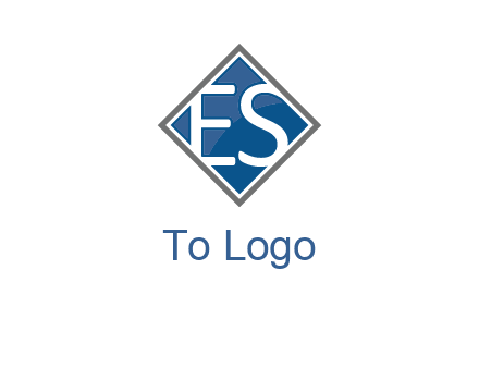 Letters ES are in rhombus shape logo