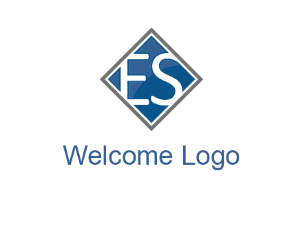 Letters ES are in rhombus shape logo