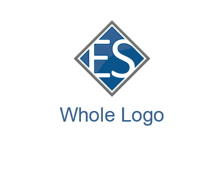 Letters ES are in rhombus shape logo