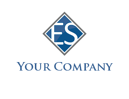 Letters ES are in rhombus shape logo
