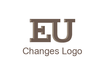 letter EU joined together