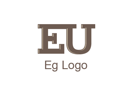 letter EU joined together