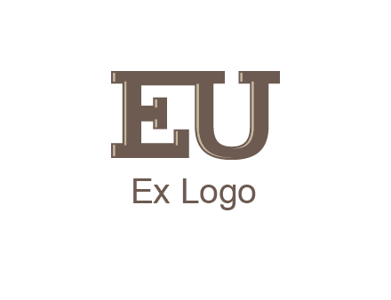 letter EU joined together