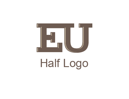 letter EU joined together