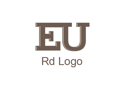 letter EU joined together