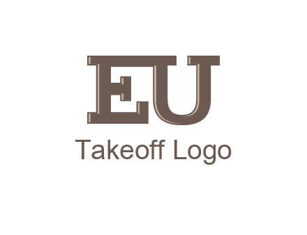 letter EU joined together