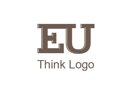 letter EU joined together