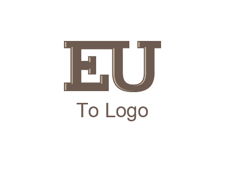 letter EU joined together