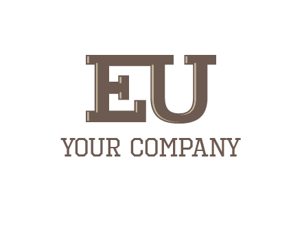 letter EU joined together