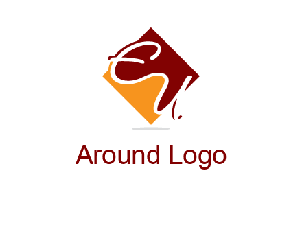 Letters EU are in rhombus shape logo