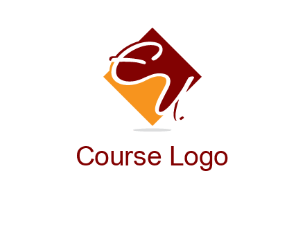 Letters EU are in rhombus shape logo