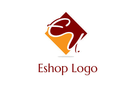 Letters EU are in rhombus shape logo