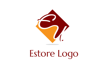 Letters EU are in rhombus shape logo