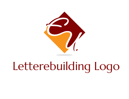 Letters EU are in rhombus shape logo