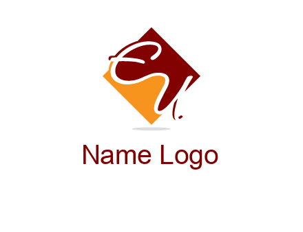 Letters EU are in rhombus shape logo