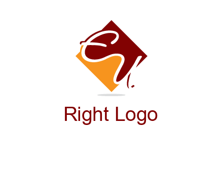 Letters EU are in rhombus shape logo